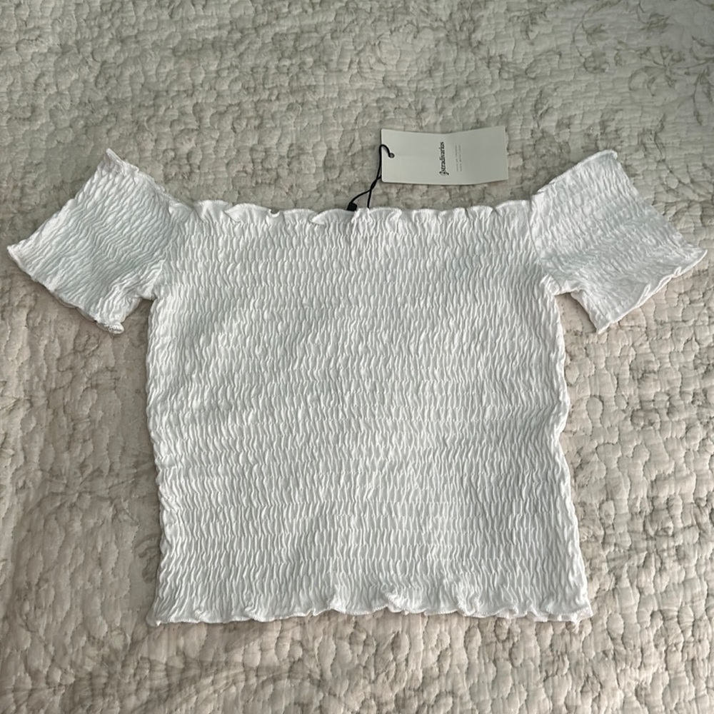 Stradivarius White Crop Top